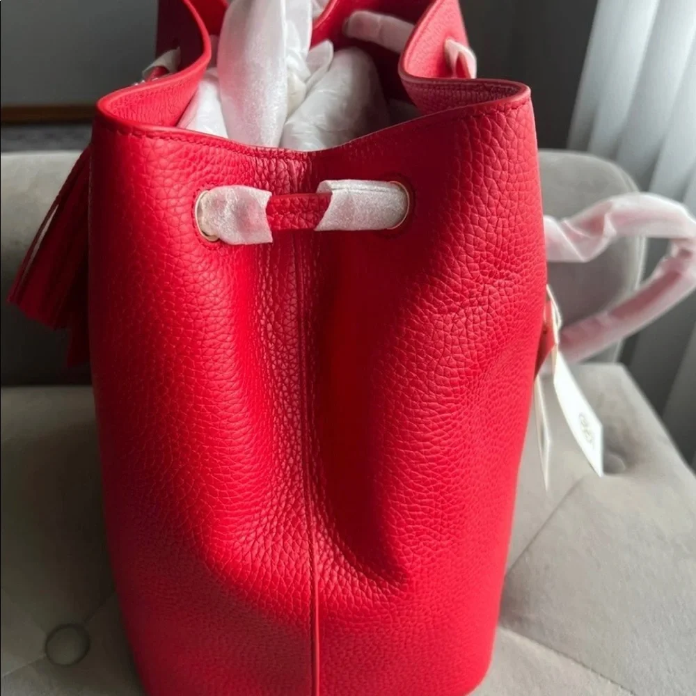 NWT “Tory Burch” Liberty Red Thea Satchel Handbag - Picture 4 of 5